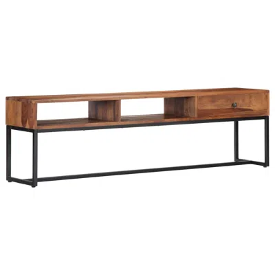 Vidaxl Tv Cabinet 63"x11.8"x17.7" Solid Sheesham Wood, 247466 In White