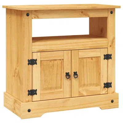 Vidaxl Tv Cabinet Brown Solid Waxed Pinewood Medium Tv Cabinet