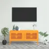 Vidaxl Tv Cabinet Mustard Yellow Steel Medium Tv Cabinet Rectangular In Orange