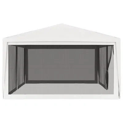 Vidaxl Vinyl Party Tent With 4 Mesh Sidewalls In White