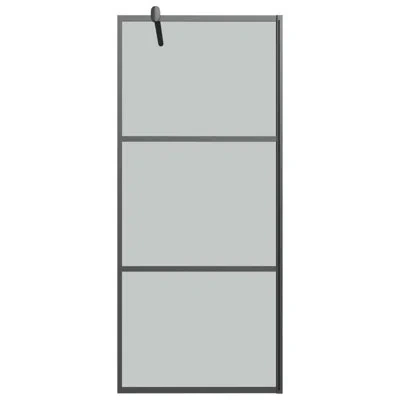 Vidaxl Walk-in Shower Wall 31.5" X 76.8" Dark Esg Glass In Black