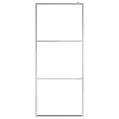 Vidaxl Walk-in Shower Wall With Whole Frosted Esg Glass 45.3" X 76.8" In Stainless Steel