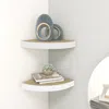 Vidaxl Wall Corner Shelf Set Of 2 Oak And White Honeycomb Mdf, Metal