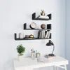 Vidaxl Wall Display Shelf 3 Pcs Black Chipboard, 800199