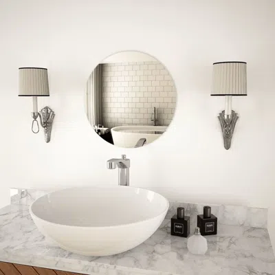 Vidaxl Wall Mirror 15.7" Round Glass, 245702 In White