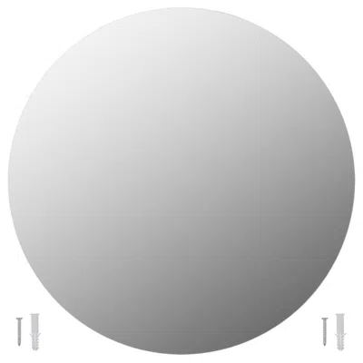 Vidaxl Wall Mirror 27.6" Round Glass, 245705 In White