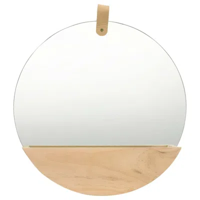 Vidaxl Wall Mirror Solid Pinewood 13.8" 2801 In Neutral