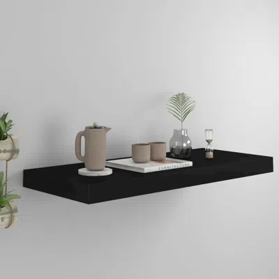 Vidaxl Wall Shelf Black Honeycomb Mdf, Metal 23.6 In Length