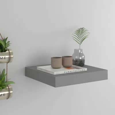 Vidaxl Wall Shelf Grey Honeycomb Mdf, Metal 9.1 X 9.3 X 1.5 In In Gray