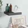 Vidaxl Wall Shelf High Gloss Grey Honeycomb Mdf, Metal 9.1 X 9.3 X 1.5 In