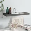 Vidaxl Wall Shelf High Gloss Grey Honeycomb Mdf, Metal Medium In Gray