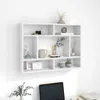 Vidaxl Wall Shelf High Gloss White 29.5"x6.3"x21.7" Engineered Wood In White