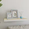 Vidaxl Wall Shelf Oak And White Honeycomb Mdf 23.6x9.3x1.5 In