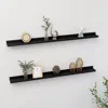 Vidaxl Wall Shelf Set Of 2 Black Mdf 39.4x3.5x1.2 In Wall Mounting