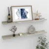 Vidaxl Wall Shelf Set Of 2 Concrete Gray Mdf 31.5 X 3.5 X 1.2 In