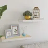 Vidaxl Wall Shelf Set Of 2 Oak And White Honeycomb Mdf 23.6x9.3x1.5 In