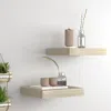 Vidaxl Wall Shelf Set Of 2 Oak Honeycomb Mdf, Metal 9.1 X 9.3 X 1.5 In In Neutral