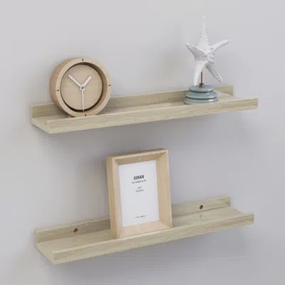 Vidaxl Wall Shelf Set Of 2 Sonoma Oak Mdf Medium Wall Shelf In Neutral