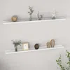 Vidaxl Wall Shelf Set Of 2 White Mdf 45.3 X 3.5 X 1.2 In Wall Mounting