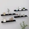 Vidaxl Wall Shelf Set Of 4 Black Mdf 23.6x3.5x1.2 In Wall Mounting In Black