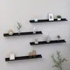 Vidaxl Wall Shelf Set Of 4 Black Mdf Medium Decorative Inlays