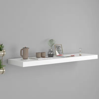 Vidaxl Wall Shelf White Honeycomb Mdf 35.4 X 9.3 X 1.5 In Wall Mounting