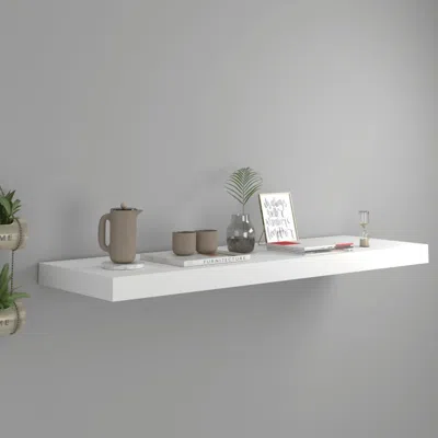 Vidaxl Wall Shelf White Honeycomb Mdf, Metal 31.5 X 9.3 X 1.5 In