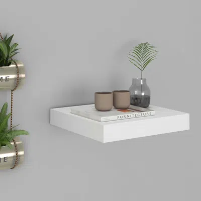 Vidaxl Wall Shelf White Honeycomb Mdf, Metal 9.1x9.3x1.5 In