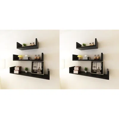 Vidaxl Wall Shelves 6 Pcs Black, 275989