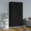 Vidaxl Wardrobe Black Steel Large Wardrobe Rectangular Modern In Black