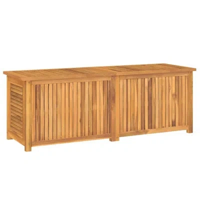 Vidaxl Water Resistant Teak Solid Wood Storage Bench In Brown In Gray