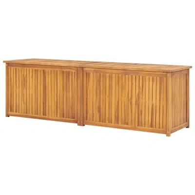 Vidaxl Water Resistant Teak Wood Deck Box In Brown