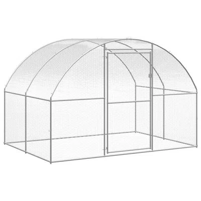 Vidaxl Weather Resistant Chicken Cage In Silver