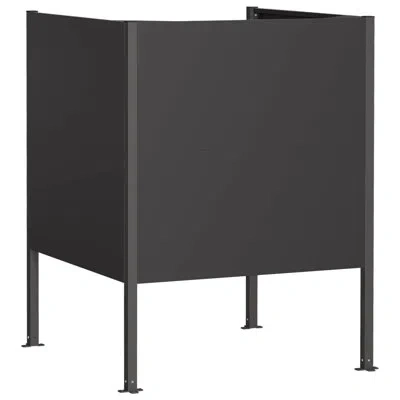 Vidaxl Wheelie Bin Screen 33.46 X 33.46 X 44.49 In Steel Black