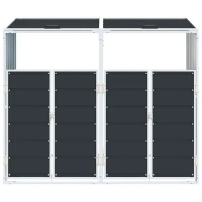 Vidaxl Wheelie Bin Storage For Double Bins Gray 56.7"x31.9"x44.5" Steel In Anthracite
