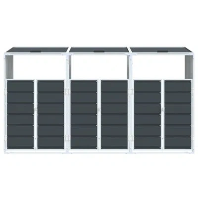 Vidaxl Wheelie Bin Storage For Triple Bins Gray 85"x31.9"x45.3" Steel In Anthracite