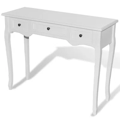 Vidaxl White Dressing Console Table With Three Drawers, 241143