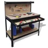 Vidaxl Workbench With Pegboard And Drawer, 141769
