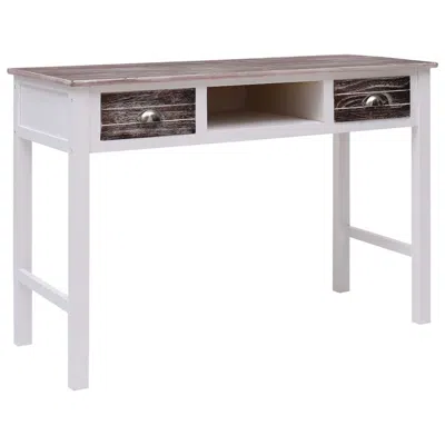 Vidaxl Writing Desk Brown 43.3"x17.7"x29.9" Wood, 284154 In Gray