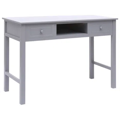 Vidaxl Writing Desk Gray 43.3"x17.7"x29.9" Wood, 284156