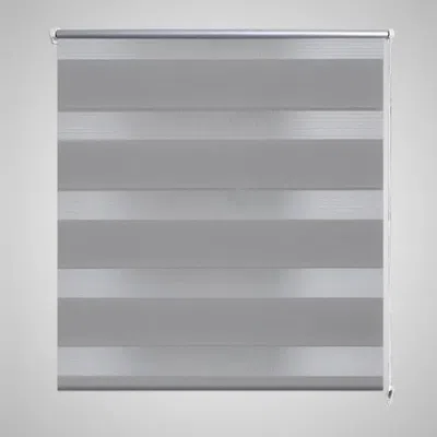 Vidaxl Zebra Blind 23.6"x47.2" Gray In Metallic
