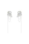 Videmus Omnia Glass Tears Gemstone Chain Drop Earrings In Silver/gold In Silver