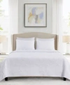 Videri Home Coastal Palm Embroidered Quilt Sets In White