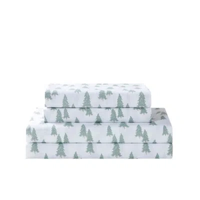 Videri Home Holiday Forrest Sheet Set In White;green