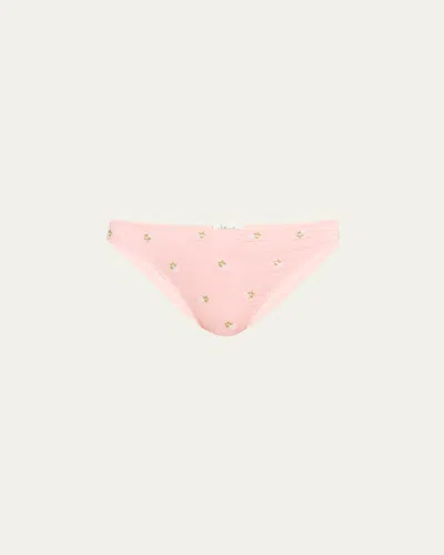 Videris Lingerie Whitney Floral-embroidered Bikini Briefs In Rosy Blossom