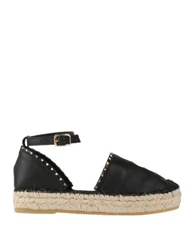 Vidorreta Woman Espadrilles Black Size 11 Soft Leather