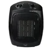 Vie Air 1500w Portable 2-settings Office Black Ceramic Heater With Adjustable Thermostat In Black