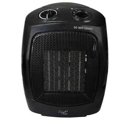 Vie Air 1500w Portable 2-settings Office Black Ceramic Heater With Adjustable Thermostat