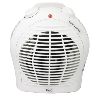 Vie Air 1500w Portable 2-settings White Fan Heater With Adjustable Thermostat In Black