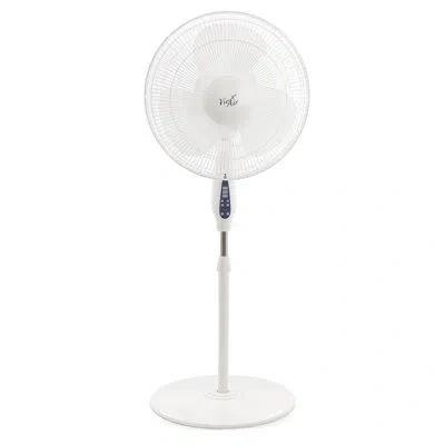 Vie Air 16 Inch 3 Speed Oscillating Stand Fan With Remote Control In White